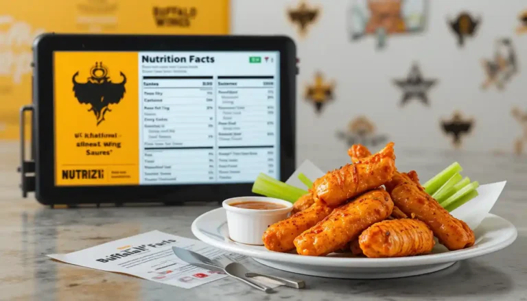 buffalo wild wings nutrition info with healthy meal and brand logo in restaurant setting