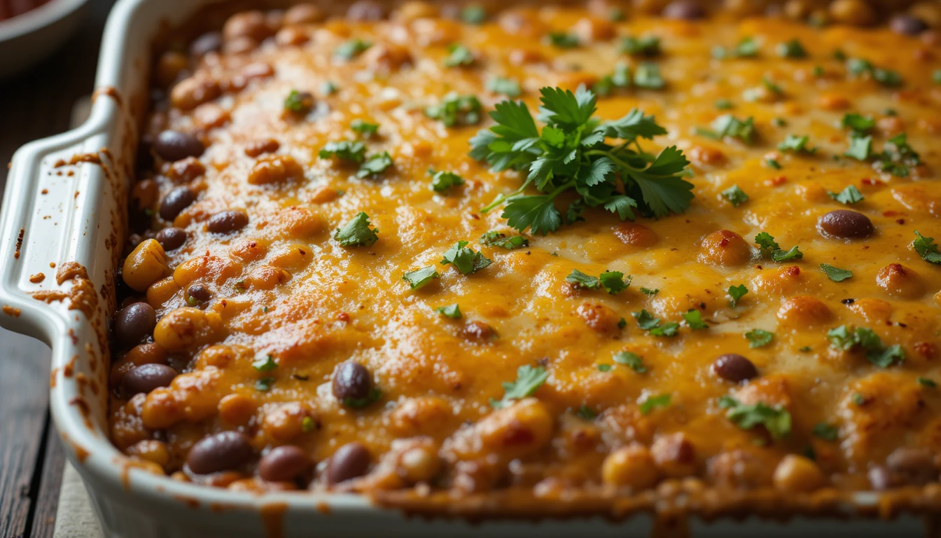 Delicious baked Tex-Mex Zucchini Bake casserole with melted cheese and vibrant Tex-Mex flavors.